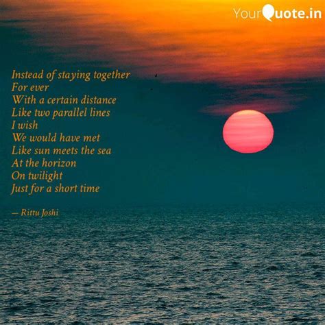 Rittu Joshi Says Instead Of Staying Together For Ever With A Certain Distance Like Two Parall