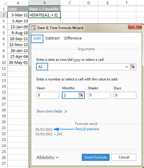 Building An Excel Formula To Add Months To Date Excel Formula Days And