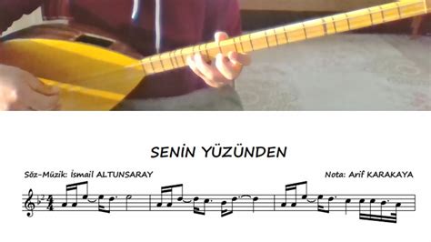 Senin Yüzünden Nota Solfej ve Anlatım İsmail ALTUNSARAY YouTube