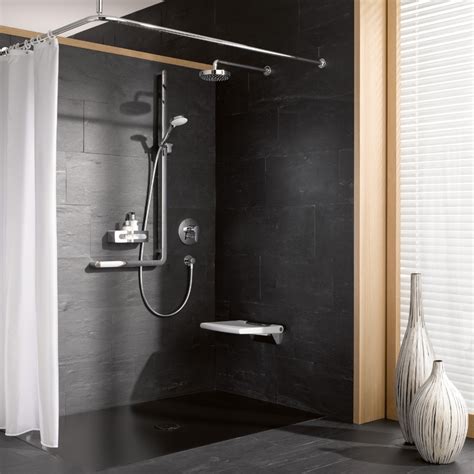 Keuco Elegance Chrome Angled Shower Rail Sanctuary Bathrooms