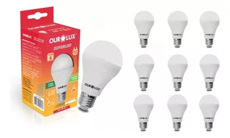 Kit 10 Lâmpadas Superled Ouro 6w Biv 3000k Ourolux MercadoLivre