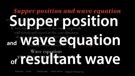 Superposition Of Waves Formula Sheet