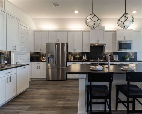 Kitchen Luxe White 5pc Gold Pulls Burrows Cabinets Texas Builder Direct Cabinets