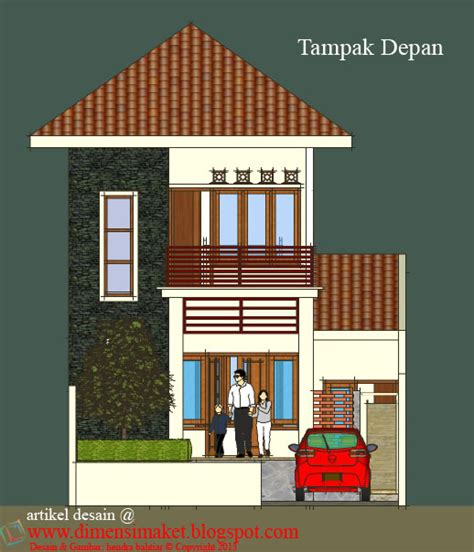 Desain Rumah 004 Desain Gambar Rumah Tinggal 2 Lantai Di Lahan 7x15 M