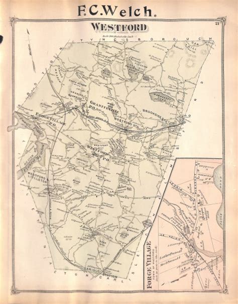 Westford Graniteville Middlesex County Massachusetts Ma Map 1875