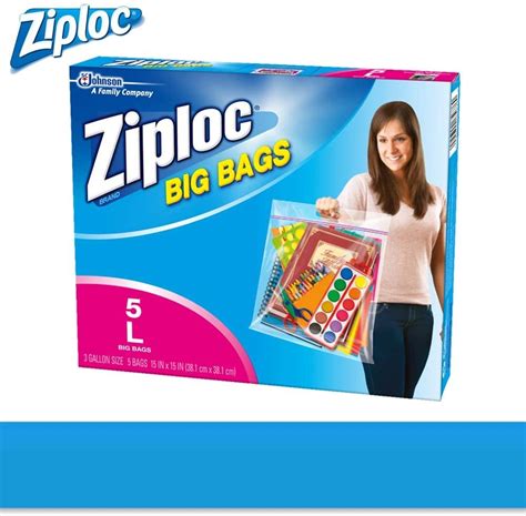 Ziploc Large Storage Bag With Double Zipper 5 Count