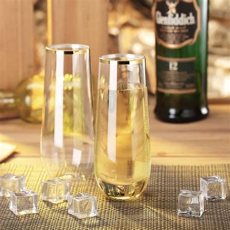 Oz Stemless Mini Glasses Pcs Disposable Hard Plastic Crystal Clear