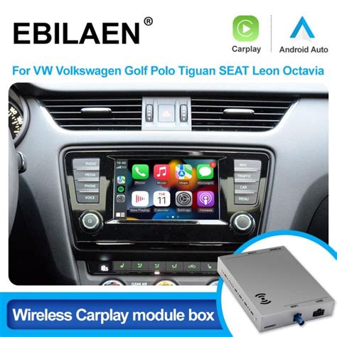 Ebilaen กล่องโมดูลรถยนต์ไร้สายระบบแอนดรอยด์สำหรับ Vw Volkswagen Skoda