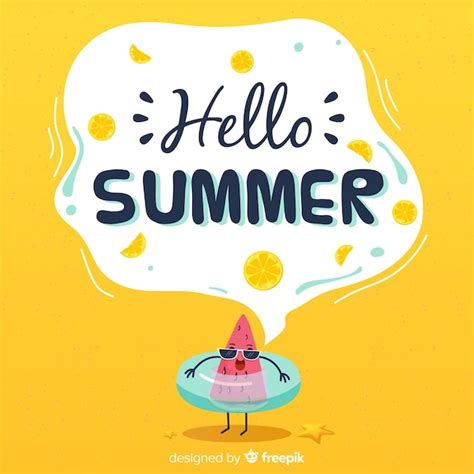 Free Vector Hand Drawn Hello Summer Background