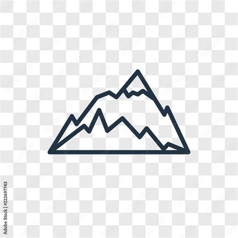 Mountain Icons Isolated On Transparent Background Modern And Editable