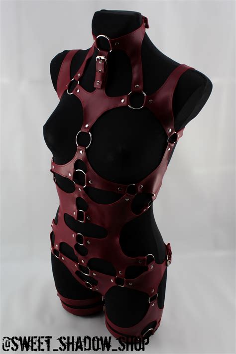 Genuine Leather Full Body Harness Leather Lingerie BDSM Etsy