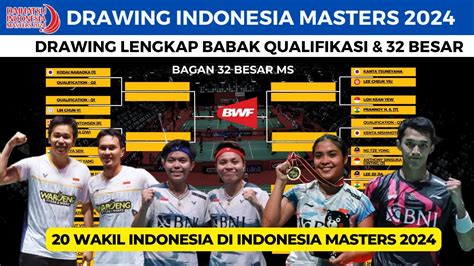 Hasil Drawing Indonesia Masters 2024 20 Wakil INDONESIA Drawing