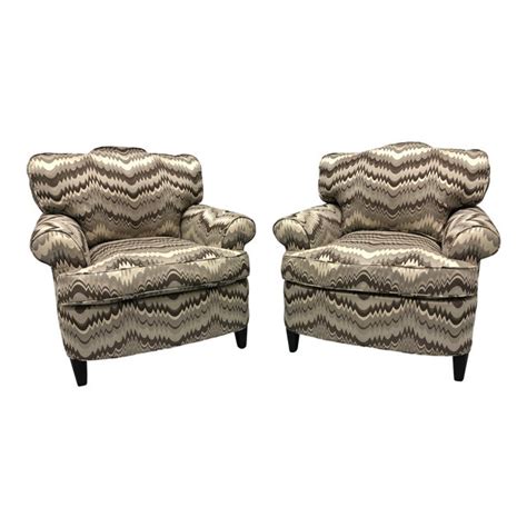 Charles Stewart Transitional Style Club Chairs - a Pair | Chairish