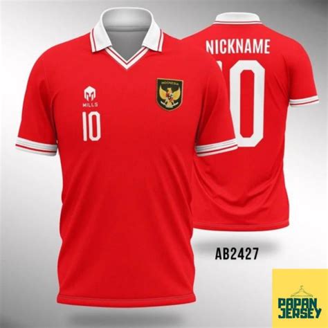 Jual JERSEY TIMNAS INDONESIA HOME TERBARU GRATIS NICK NAME DAN NO