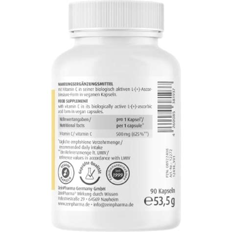 Vitamin C Mg Kaps Zeinpharma Vitalabo Online Shop