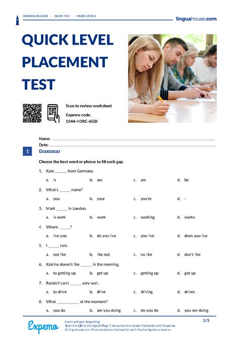 Solution Quick Level Placement Test British English Student Ver2