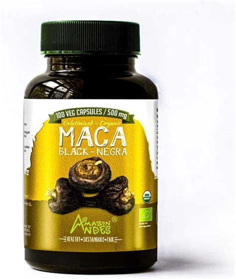 Amazon Andes Organic Black Maca Capsules Gegelatineerd 100st