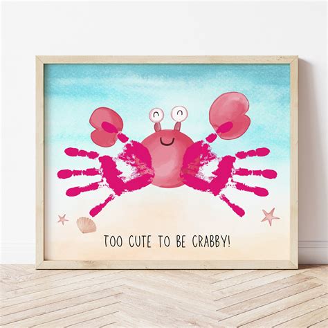 Crab Craft Crab Handprint Art Ollie Hank