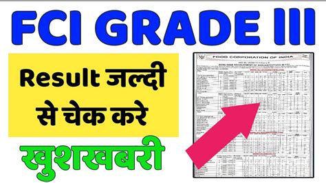 Fci Grade Lll Result Fci Ag Prelims Result Fci Grade