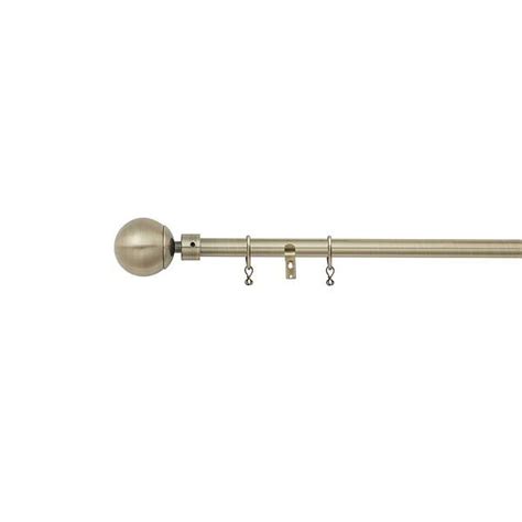 Antique Brass Extendable Curtain Pole With Ball Finial 120 210cm Dia