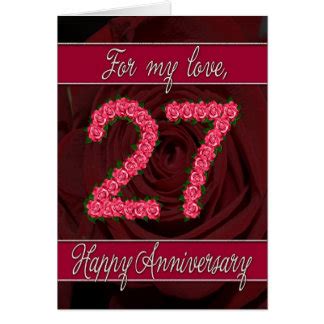 27th Anniversary Cards | Zazzle