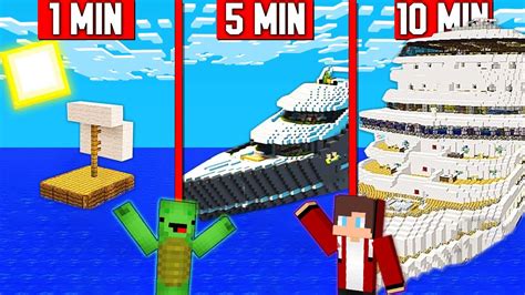 JJ and Mikey BOAT HOUSE BUILD CHALLENGE in Minecraft - Maizen Mizen Mazien Mikey NOOB vs PRO ...