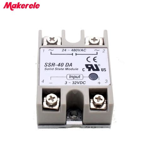 24V-380V 40A 250V SSR-40DA Solid State Relay Module 3-32V DC To AC SSR ...