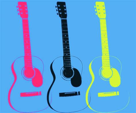 Acoustic Guitar Pop Art Trio Digital Art By Dan Sproul Fine Art America