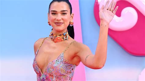 Dua Lipa Sparkles In Versace Butterfly Dress At Barbie London Premiere