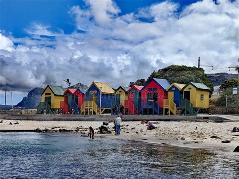 Beautiful Colorful Wooden Houses at Saint James Beach in Cape Town ...