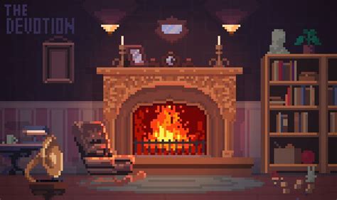 Pixel Art Fireplace