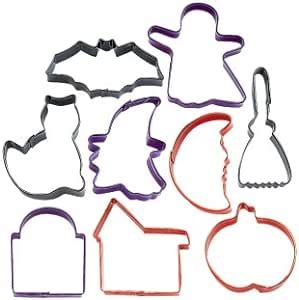 Amazon Wilton Halloween 9 Piece Color Anodized Cookie Cutter Set