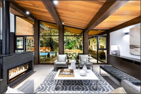 Mid Century Modern Living Room Cedar Ceiling Living Room Home