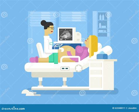 Ultrasound Of A Pregnant Woman Stock Vector Illustration Of Medical