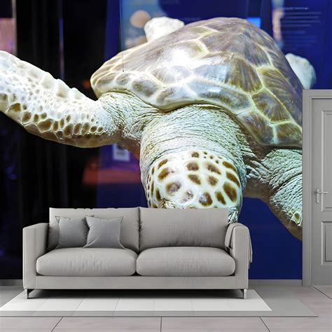 Popular Wall Mural Sea Turtle Printed Drawing Room Wall Mural 96 X