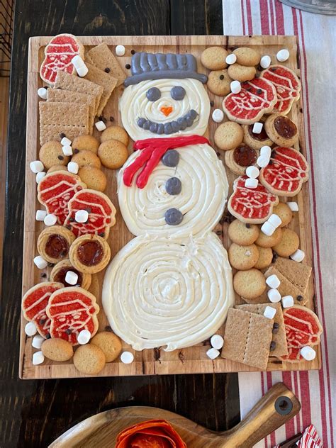 Snowman Buttercream Board Christmas Party Food Christmas Recipies