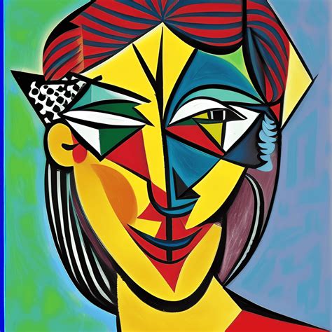 Picasso Style Cubist Art Female Face · Creative Fabrica