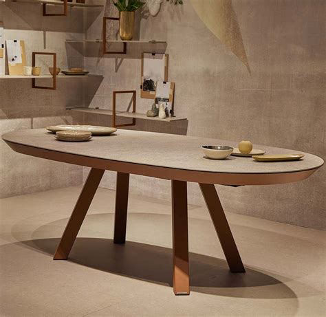 Contemporary Dining Table Esla Mobliberica Ceramic Metal Base