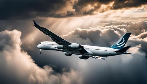 Aircraft Wing In A Cloudy Stormy Clouds Sky Premium Ai Generated Image