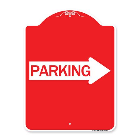 Signmission Designer Series Sign Parking With Right Arrow