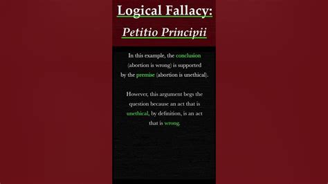 Logical Fallacy: Petitio Principii. Explanation and Examples of Petitio Principii logical ...