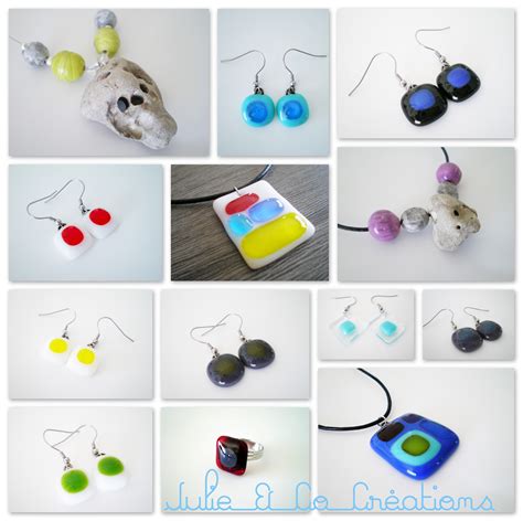 Aperçu des bijoux en verre fusing et céramique julieandcocreations