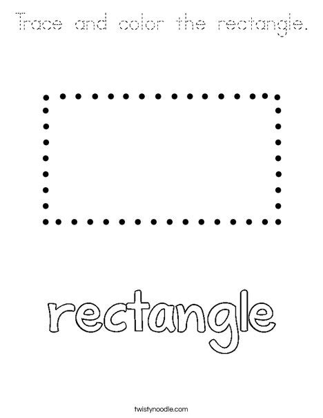 Trace and color the rectangle Coloring Page - Tracing - Twisty Noodle