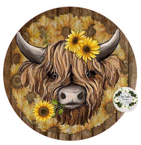 Highland Cow Sign Cow Sign Farmhouse Sign Door Decor Door Etsy