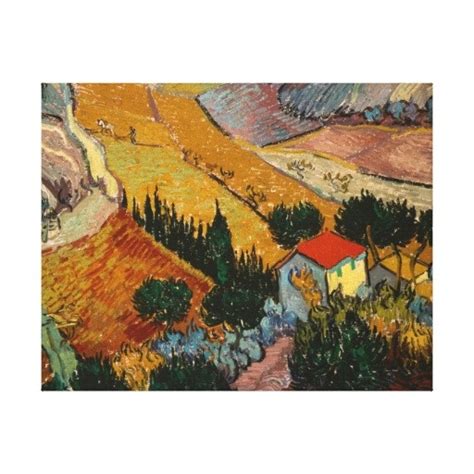 Vincent Van Gogh Landscape W House Ploughman Canvas Print Zazzle