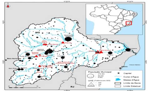 Mapa da Bacia Hidrográfica do rio Doce Download Scientific Diagram