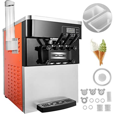 Vevor 2200w Commercial Soft Ice Cream Machine 20 28lh Led Display Auto