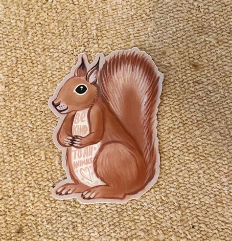 Squirrel Vinyl Sticker Decal Weatherproof Woodland Critter Etsy