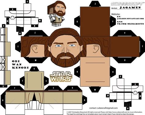 Obi Wan Kenobi Cubeecraft By JagaMen On DeviantArt Star Wars Origami