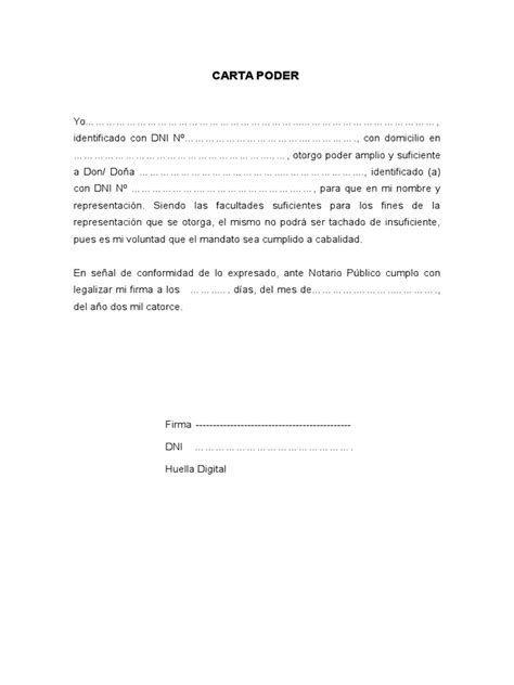 15 Modelo Carta Poder Notarial